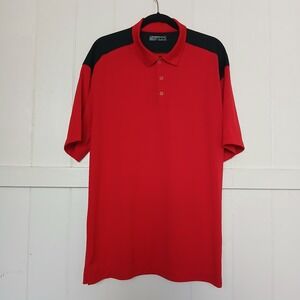 Nike Golf Shirt‎ Fit Dry Polo Men's XL Red Black Athletic Performance Swoosh SS